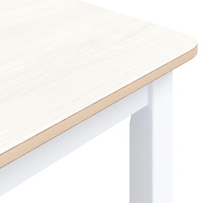 vidaXL Yemek Masası Beyaz Kahverengi 114x71x75 cm Masif Kauçuk Ağacı