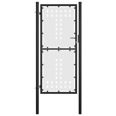 vidaXL Tek Kanat Çit Kapısı Siyah 39,4 inç x 68,9 inç (yalnızca ABD)