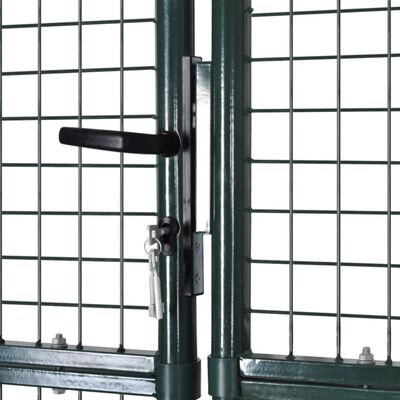 vidaXL Çift Kanatlı Panel Çit Kapı Toz Boyalı Çelik