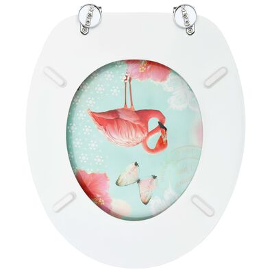 vidaXL Kapaklı Klozet Oturağı MDF Flamingo Tasarımı