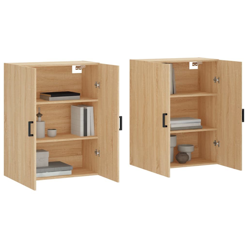 vidaXL Duvara Monte Dolap 2 Adet Sonoma Meşe 69,5x34x90 cm