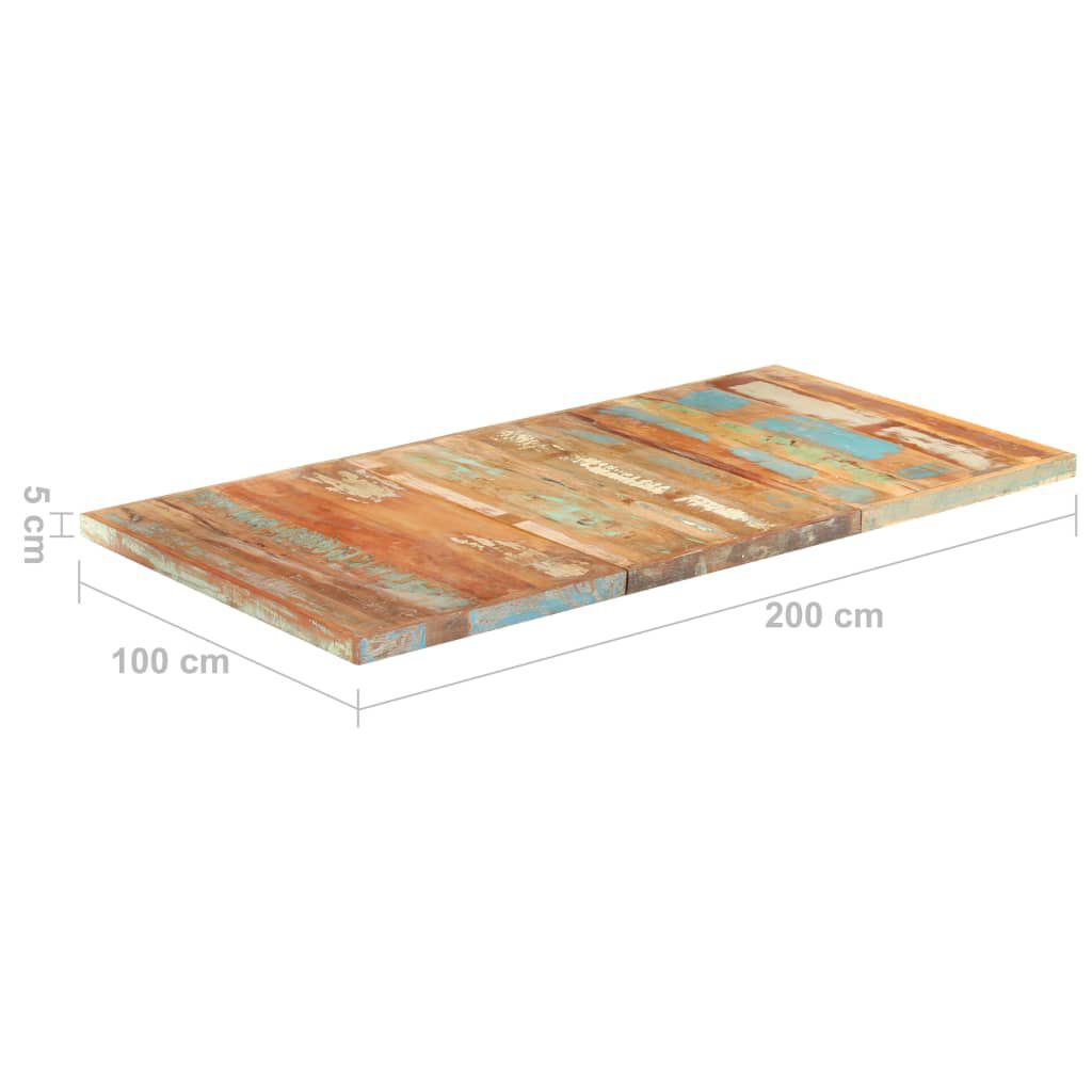 vidaXL Masa Tablası 16 mm 200x100 cm Masif Geri Kazanılmış Ahşap