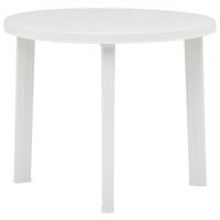 vidaXL Bahçe Masası Beyaz 89 cm Plastik