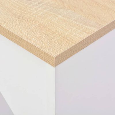 vidaXL Hareketli Raflı Bar Masası Beyaz 138x39x110 cm