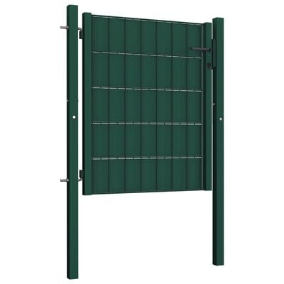 vidaXL Çit Kapısı PVC ve Çelik 100x101 cm Yeşil