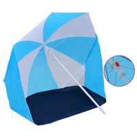 vidaXL Plaj Şemsiyesi Mavi Beyaz 180 cm Kumaş