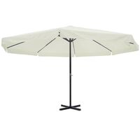 vidaXL Güneş Şemsiyesi Beyaz Alüminyum 500 cm
