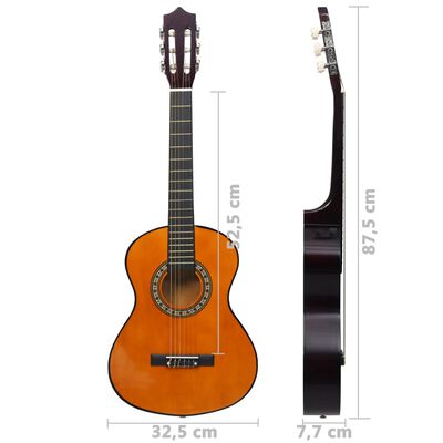 vidaXL 8 Parça Klasik Gitar Çocuk Başlangıç Seti 1/2 87,5 cm