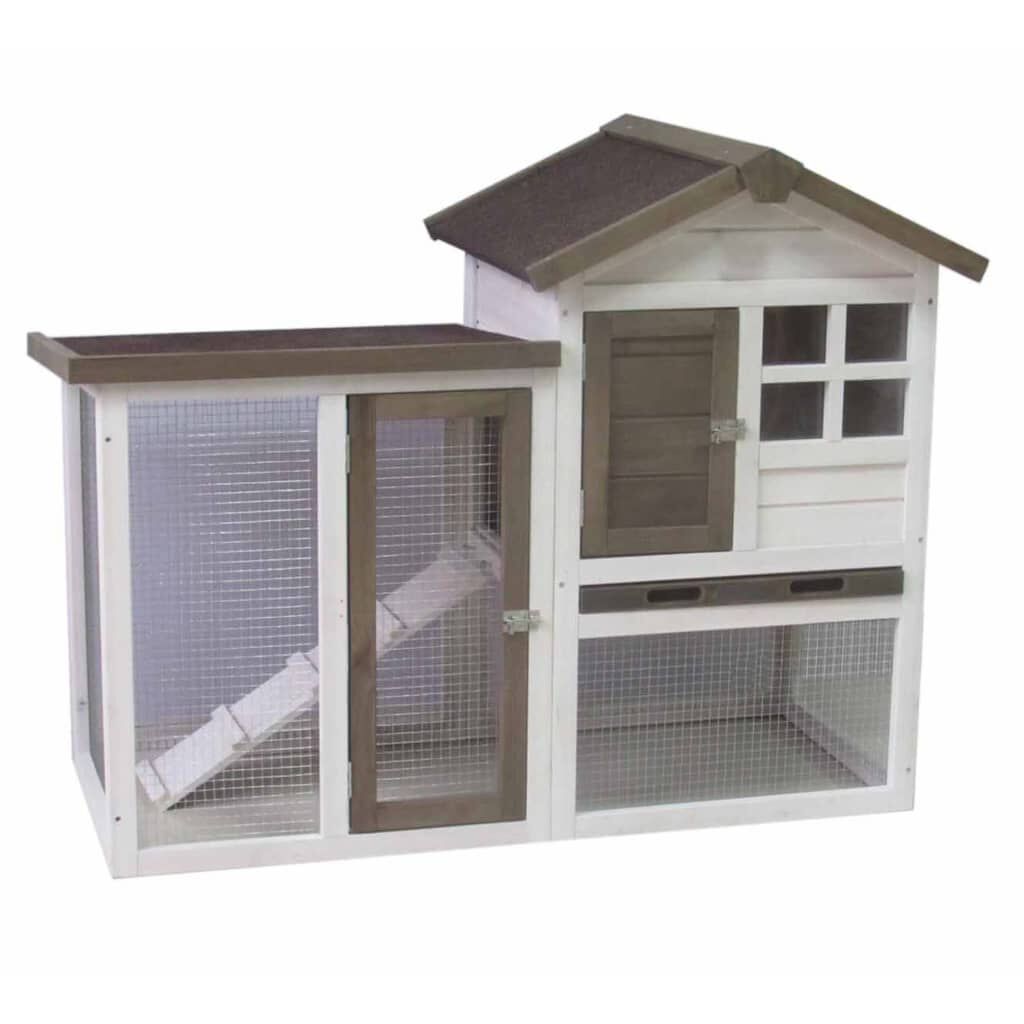 @Pet Tavşan Evi Gerlos Beyaz ve Kahverengi 122x62x93 cm