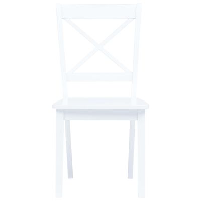 vidaXL Yemek Sandalyesi 2 Adet Beyaz Masif Kauçuk Ağacı