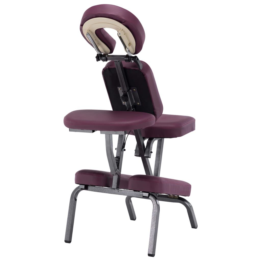 vidaXL Masaj Sandalyesi Bordo 122x81x48 cm Suni Deri