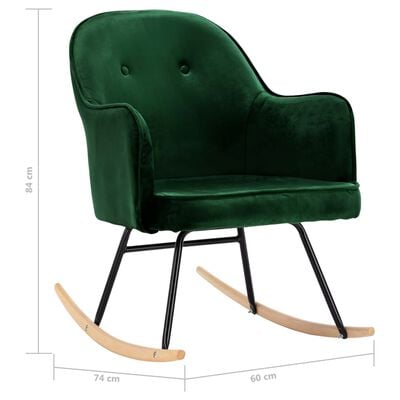 vidaXL Sallanan Sandalye Koyu Yeşil Kadife