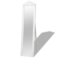 vidaXL Ayaklı Ayna Beyaz 160x40 cm Barok Stil