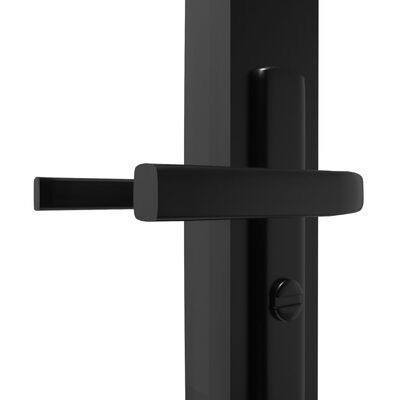 vidaXL İç Kapı Siyah 83x201,5 cm ESG Cam ve Alüminyum