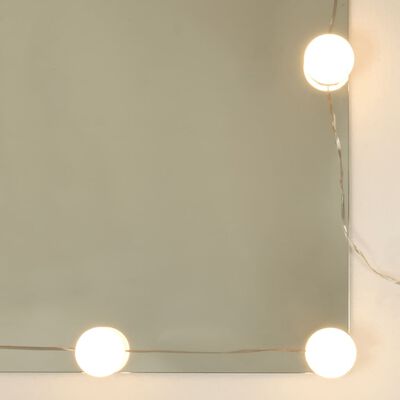 vidaXL LED'li Makyaj Masası Sonoma Meşe Rengi 86,5x35x136 cm