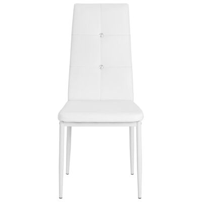 vidaXL Yemek Sandalyesi 2 Adet Beyaz Suni Deri