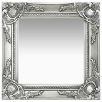vidaXL Duvar Aynası Gümüş Rengi 40x40 cm Barok Stil