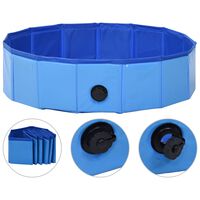 vidaXL Katlanır Köpek Yüzme Havuzu Mavi 80x20 cm PVC