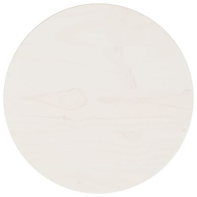 vidaXL Masa Tablası Beyaz Ø30x2,5 cm Masif Çam Ağacı