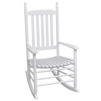 vidaXL Sallanan Sandalye Eğimli Oturaklı Beyaz Ahşap