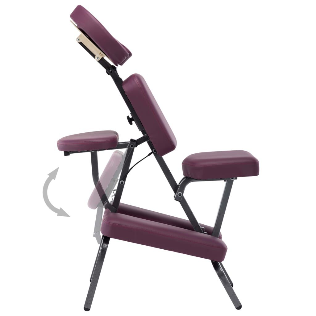 vidaXL Masaj Sandalyesi Bordo 122x81x48 cm Suni Deri