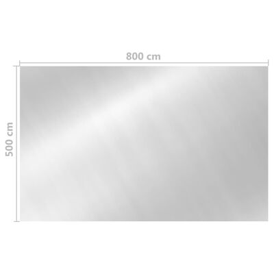 vidaXL Dikdörtgen Solar Havuz Örtüsü Gümüş Rengi 8x5 m PE