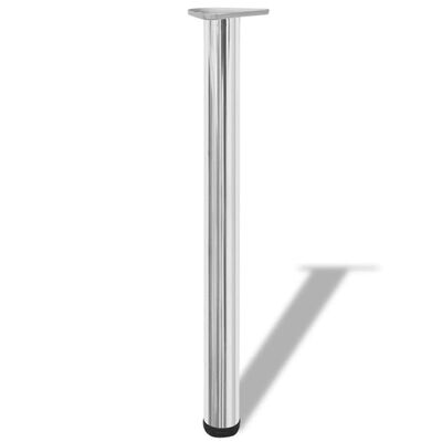 vidaXL Yükseklik Ayarlı Masa Ayağı 4 Adet Krom Rengi 710 mm