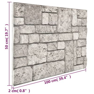 vidaXL 10 Adet 3D Duvar Paneli Açık Gri Tuğla Tasarımlı EPS