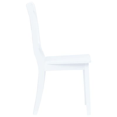 vidaXL Yemek Sandalyesi 2 Adet Beyaz Masif Kauçuk Ağacı
