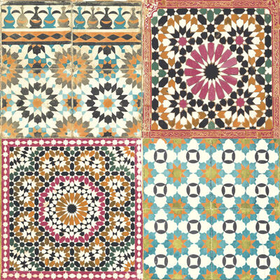 DUTCH WALLCOVERINGS Duvar Kağıdı Moroccan Tiles Çok Renkli
