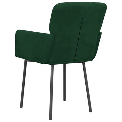 vidaXL Yemek Sandalyesi 2 Adet Koyu Yeşil Kadife