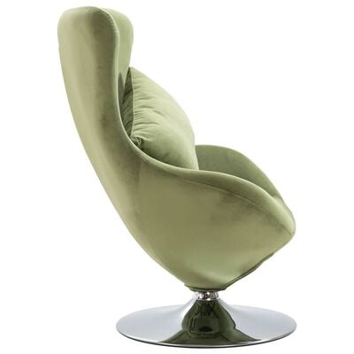 vidaXL Döner Yumurta Sandalye Minderli Açık Yeşil Kadife (Yalnızca US)