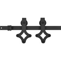 vidaXL Sürgülü Kapı Mekanizması Siyah 183 cm Çelik