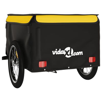 vidaXL Bisiklet Kargo Römorku Siyah ve Sarı 45 kg Demir