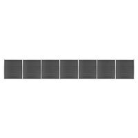 vidaXL Panel Çit Seti Siyah 1218x186 cm WPC