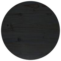 vidaXL Masa Tablası Siyah Ø40x2,5 cm Masif Çam Ağacı