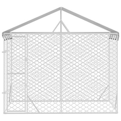 vidaXL Çatılı Bahçe Köpek Kafesi 3x1,5x2,5 m Galvanizli Çelik