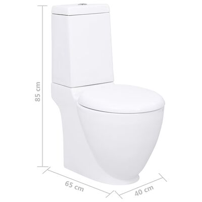 vidaXL Seramik Tuvalet Arkadan Su Akışlı Beyaz