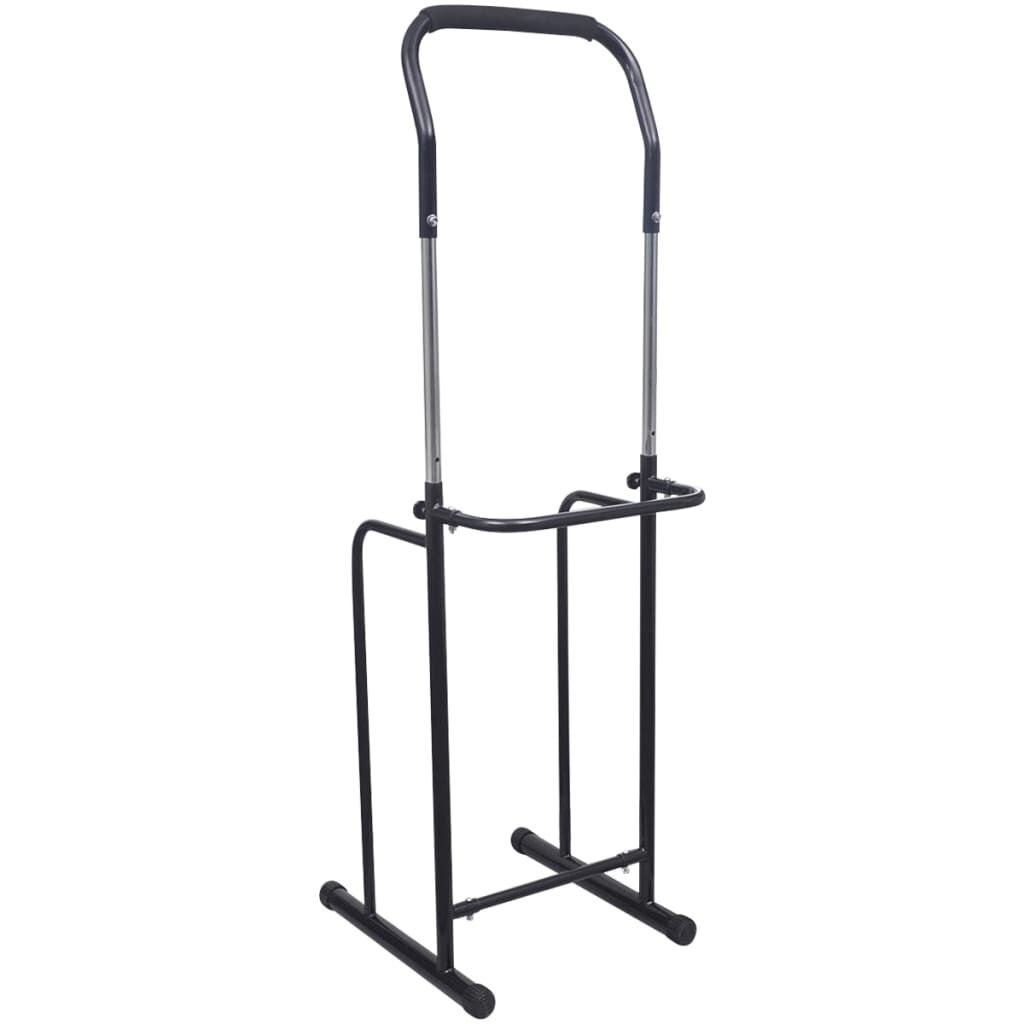 vidaXL Ayarlanabilir Barfiks/Dips İstasyonu Siyah 175-224 cm