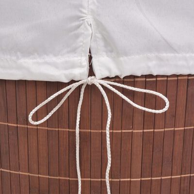 vidaXL Çamaşır Sepeti Kahverengi Bambu Dikdörtgen