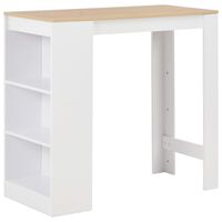 vidaXL Raflı Bar Masası Beyaz 110x50x103 cm