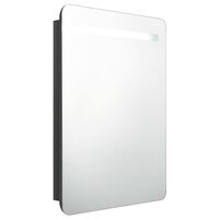 vidaXL LED Işıklı Aynalı Banyo Dolabı Parlak Siyah 60x11x80 cm