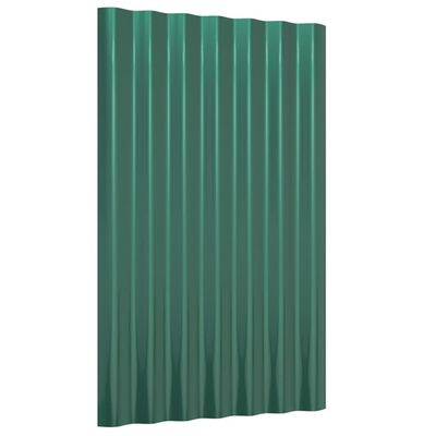 vidaXL 36 Adet Çatı Paneli 60x36 cm Toz Boyalı Çelik Yeşil