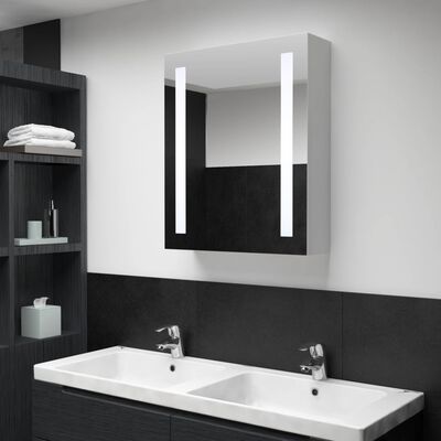 vidaXL LED Işıklı Aynalı Banyo Dolabı 50x13x70 cm