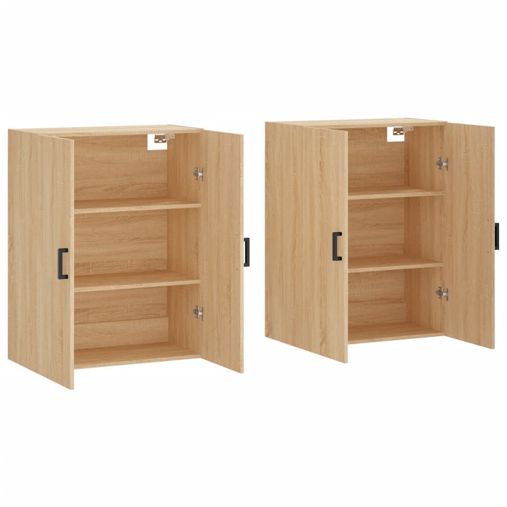 vidaXL Duvara Monte Dolap 2 Adet Sonoma Meşe 69,5x34x90 cm