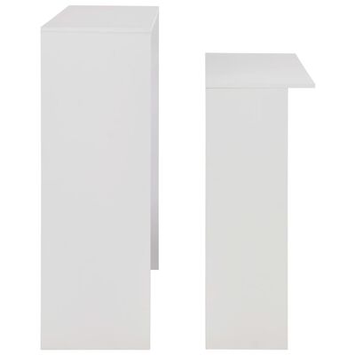 vidaXL 2 Masa Tablalı Bar Masası Beyaz 130x40x120 cm