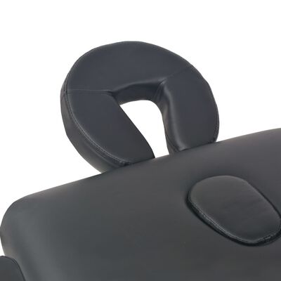 vidaXL 2 Bölümlü Çanta Tipi Masaj Masası Siyah 10 cm Kalınlık