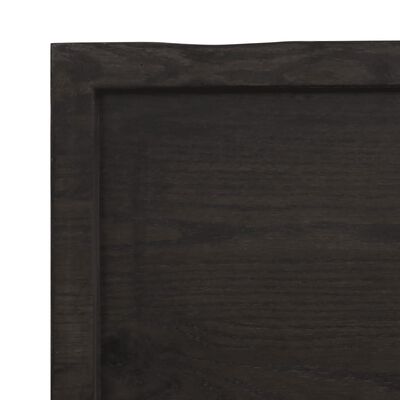 vidaXL Masa Tablası Koyu Gri 80x50x4 cm İşlenmiş Masif Meşe Ağacı