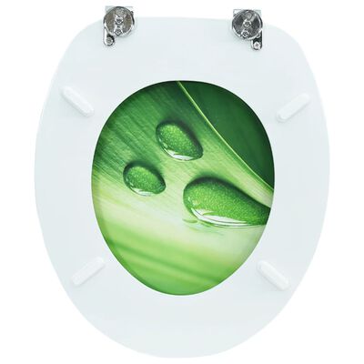vidaXL Klozet Kapağı Yeşil Su Damlası Tasarımlı MDF