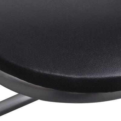 vidaXL Katlanır Yemek Sandalyesi 6 Adet Siyah Suni Deri ve Çelik